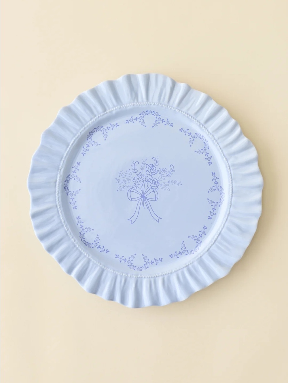 For Love & Lemons Ruffle Ceramic Dinner Plate | x1 | NWT